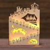 Nativity Advent Calendar Rustic Wooden Christmas Countdown Calendar Light-Up Tabletop Xmas Centerpiece for Cabinet Desk Shelf Mantel Decoration