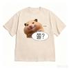 Unisex Korean Streetwear Tshirt Cute Fluffy Hamster Meme Hangul Text Graphic Vintage Tops Y2k Casual Short Sleeve Daily Wear