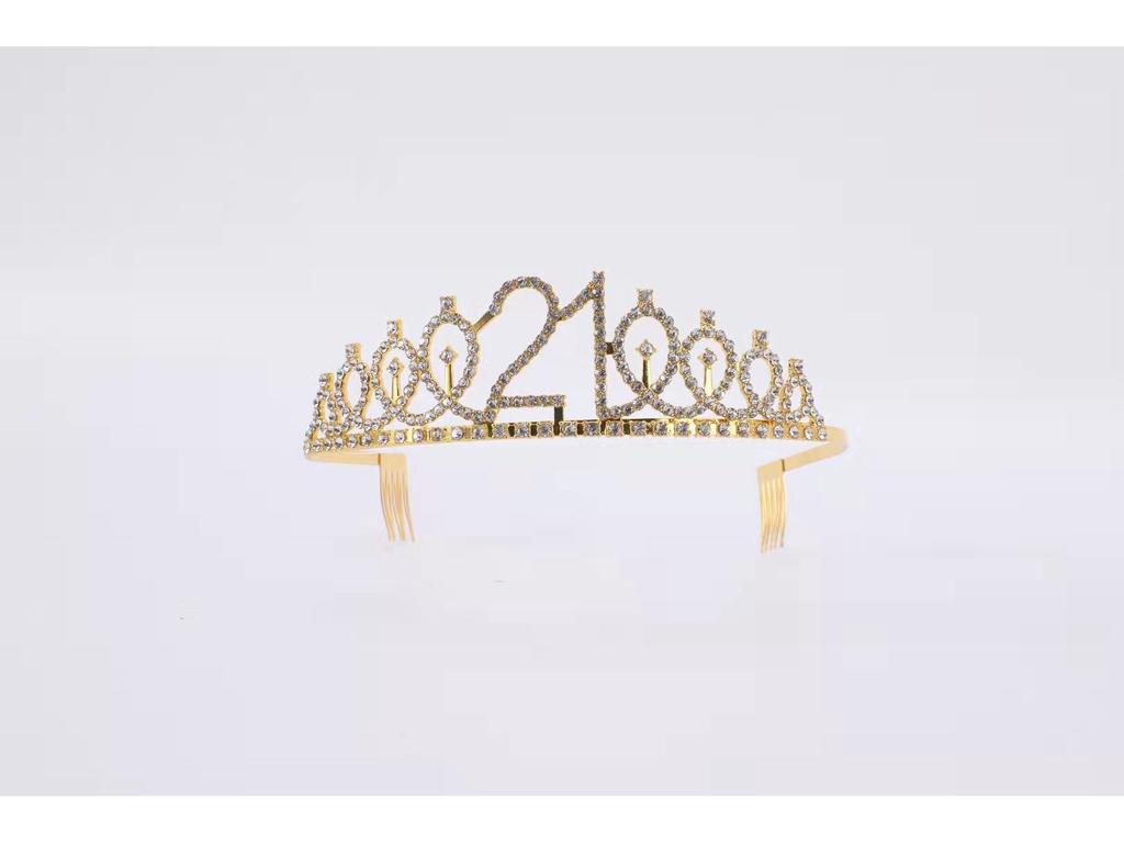 Rhinestone Birthday Queen Crown & Princess Sash Headpiece