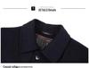Men's Mid-Length Wool Coat with Detachable Down Liner, Business Lapel Style