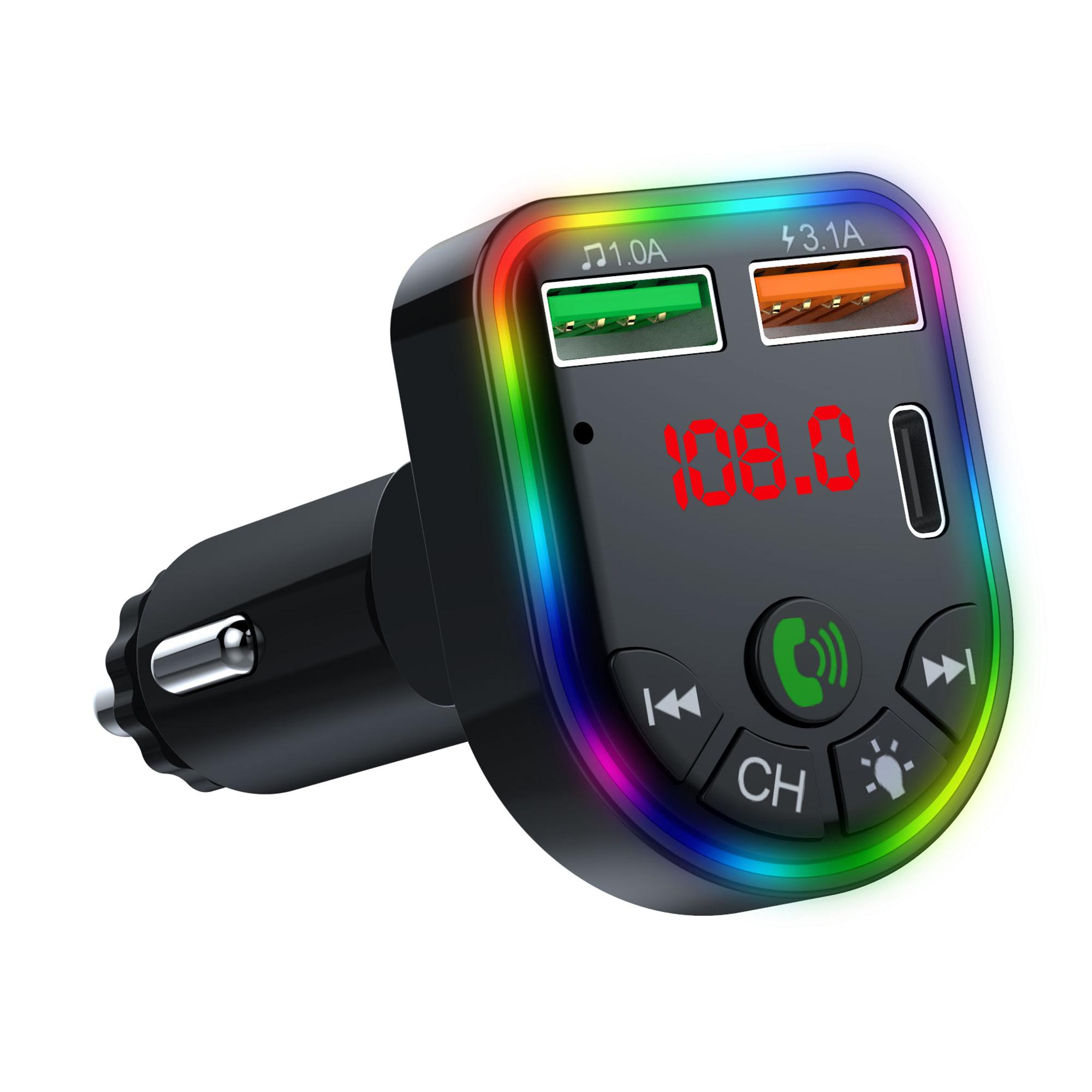 

P20 Car Bluetooth-compatible Hands-Free Calling Car MP3 Audio Digital Display USB Car Charger with Dual USB Ports Type A
