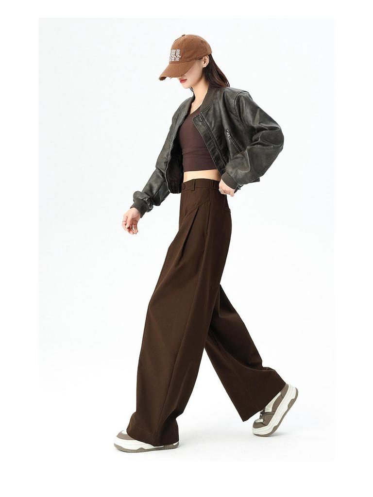 Jialiang Korean Style High Waist Wide Leg Pants – Women's Spring 2026 Collection
