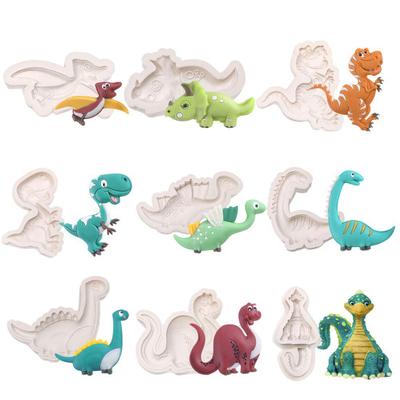 Łatwe ciasto nieprzywierająca forma wyjęta z formy silikonowa kreskówka dinozaur DIY fondant czekoladowa forma do pieczenia