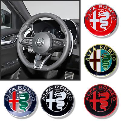 40MM Car Central Console Knob Decals Steering Wheel Badge Sticker Auto Accessories For Giulia Stelvio Giulietta Mito