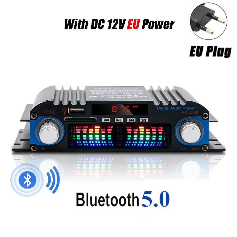 HiFi Soundverstärker 4 Kanal Digital Audio Bluetooth Verstärker 1600W Spitzenleistung Karaoke Player FM Radio Unterstützung Fernbedienung