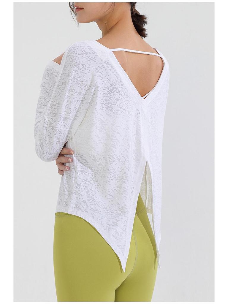 Women's Long Sleeve Quick-Dry Yoga Top - Athletic Fit for Spring & Autumn