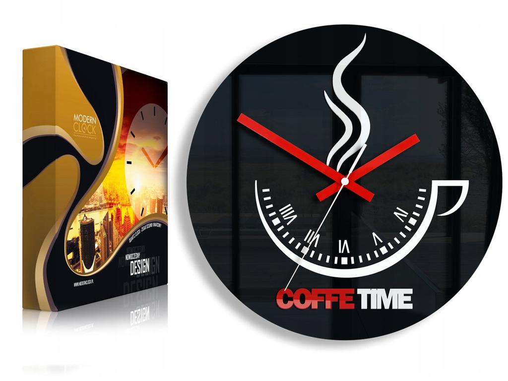 COFFEE TIME II BLACK WALL CLOCK