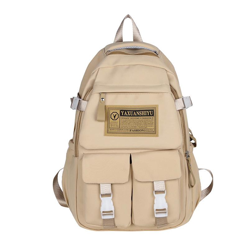 Fashionable casual large capacity multi-pocket labeling contrast color school bag for men and women students 23 autumn and winter new backpack