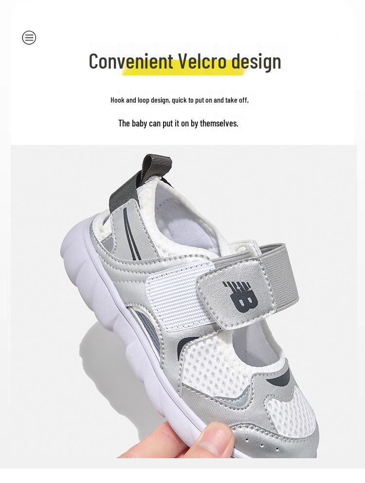 2025 Summer Children's Breathable Mesh Sandals - Soft Sole, Closed-Toe Sports Style for Boys & Girls