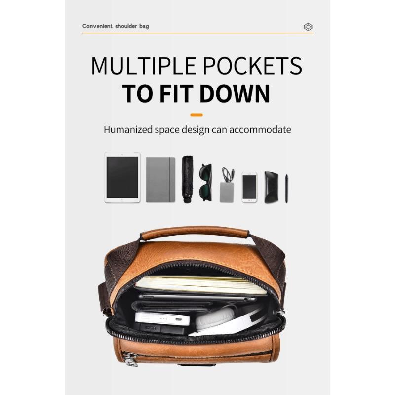 New portable shoulder bag for men's crossbody bag that can hold an 8-inch computer