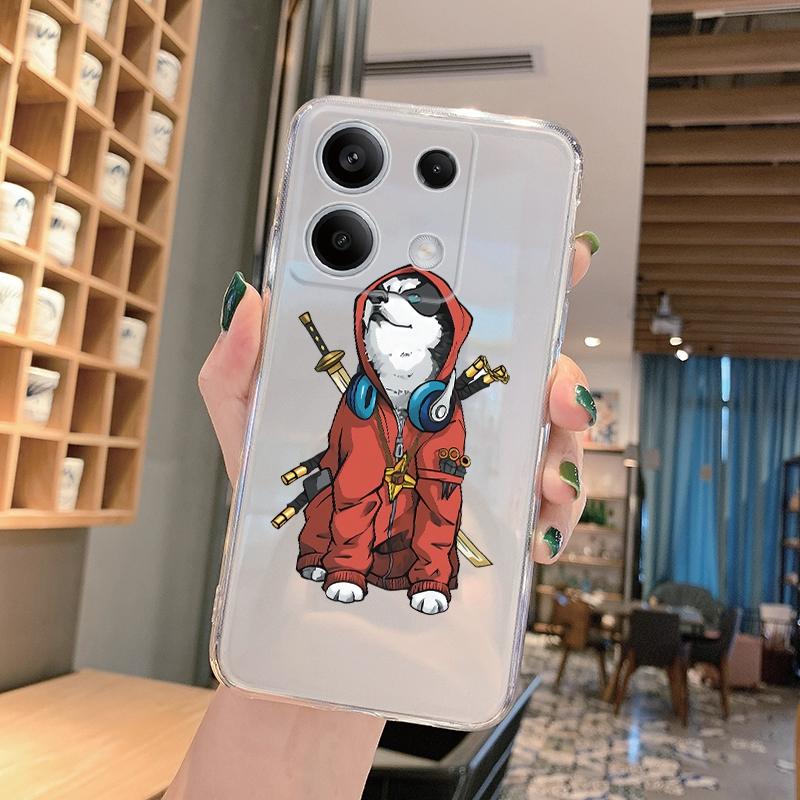 Silikonové pouzdro s vtipným kresleným vzorem pro Xiaomi Redmi Note 13 Pro Poco C65 Samsung A55 A35 M35 iPhone Ochranný kryt s nárazy