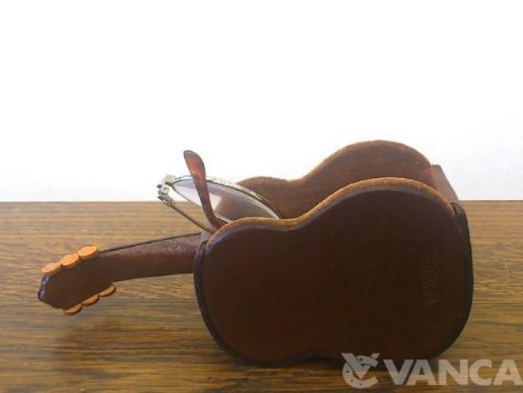Genuine Leather Guitar Glasses Stand in Handmade by [VANCA] [Made Japan, Artisans]
