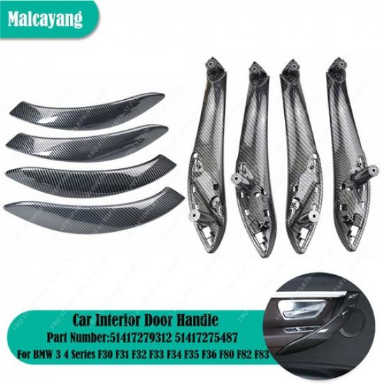4PCS Carbon for BMW 3 4 Series F30 F31 F32 F33 Interior Door Handle Pull Covers