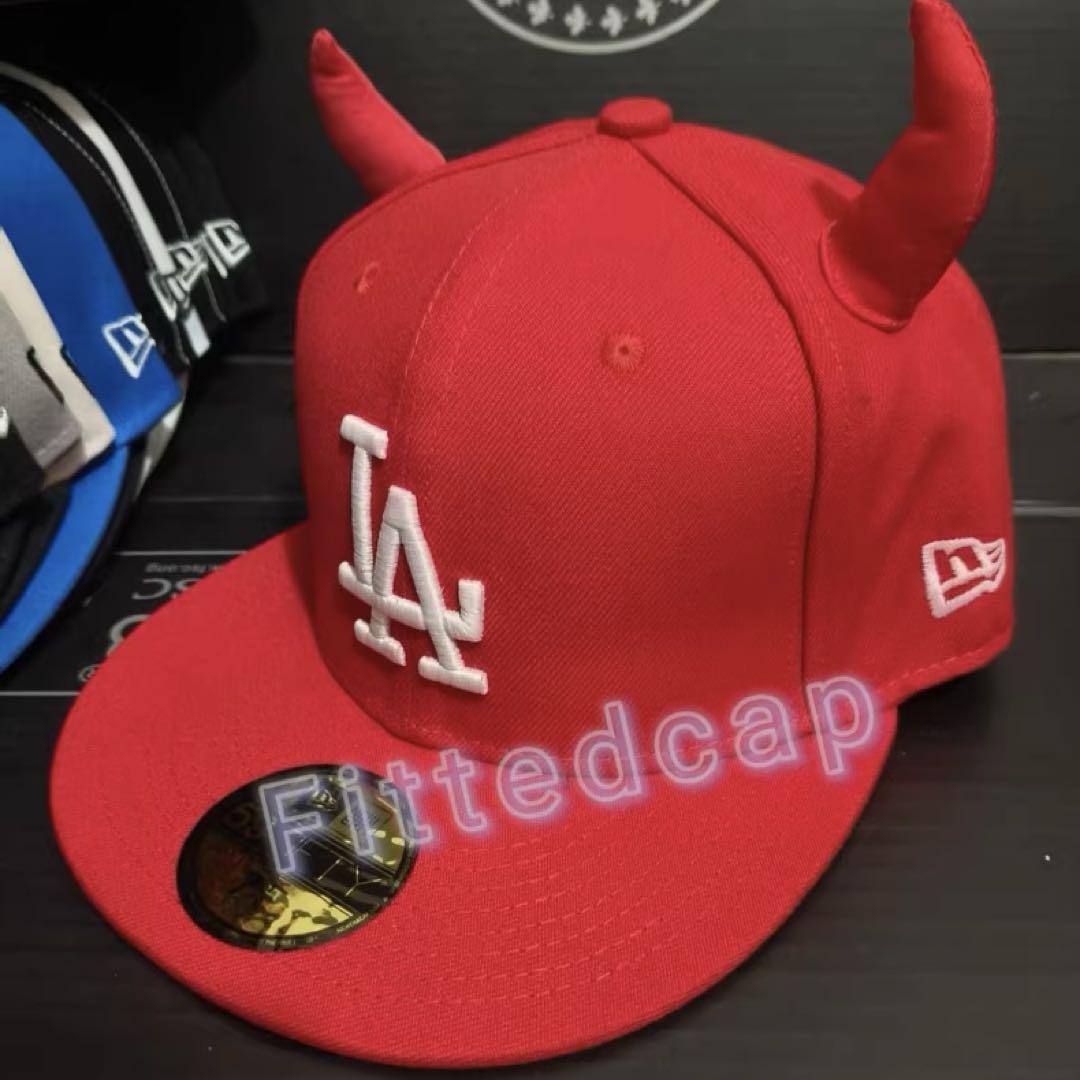 

[USED] New Era LA Red Devil Horned Cap 7 1/4