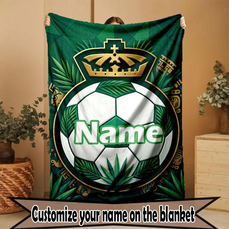 Custom Name Personalized Club Santos Laguna Print Blanket, Home Decor, Bedroom, Sofa, Camping, Couch, Gifts for Birthday Christmas
