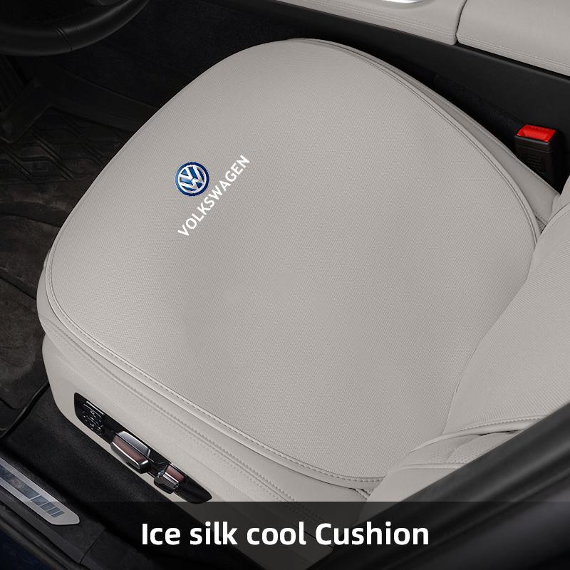 Valve Stems Caps VW Car Seat Cover Breathable Ice Silk Soft Cushion For Volkswagen GTI Polo Golf Arteon Tiguan Touareg CC Amarok QO2