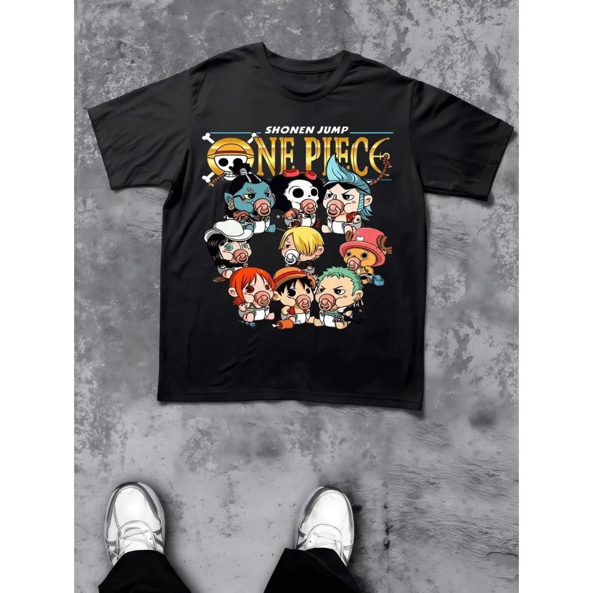 

One Piece Anime Unisex Graphic Oversized Summer Tshirt Women Cotton Short Sleeve Tee Loose Fit Casual Streetwear Fashion Y2k Tops S разноцветный