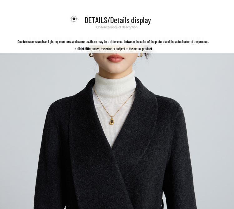 Elegant Double-Sided Cashmere Coat for Middle-Aged Women - Autumn/Winter 2025 Collection.