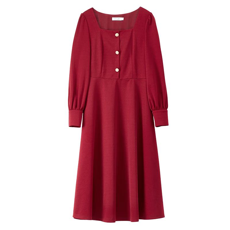 Shangdubila Autumn French A-Line Midi Dress M