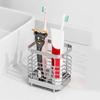 Nodrill Bathroom Organizer Rack Stainless Steel Toothbrush Holder with Strong Adhesive Hold Razors and Bath Essential
