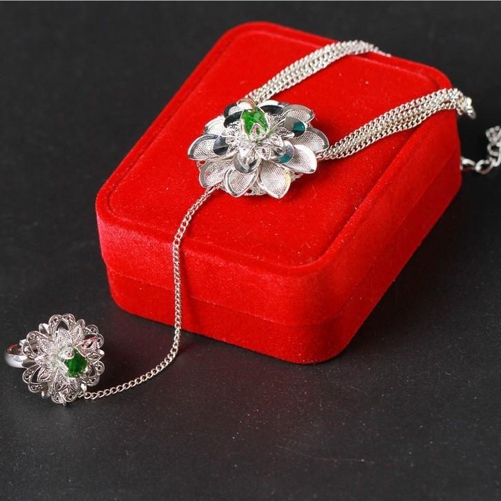 Zhu Xian Qingyunzhi Baguio Sad Flower Bracelet Ancient Clothing Hehuanling Lotus Bracelet Ring Integrated Women's Accessories