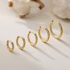Multi Size Twisted Hoop Earrings 1Pair 18K Gold Plated Brass Lightweight Huggie Hoops for Women Stacking & Versatile Style Gifts