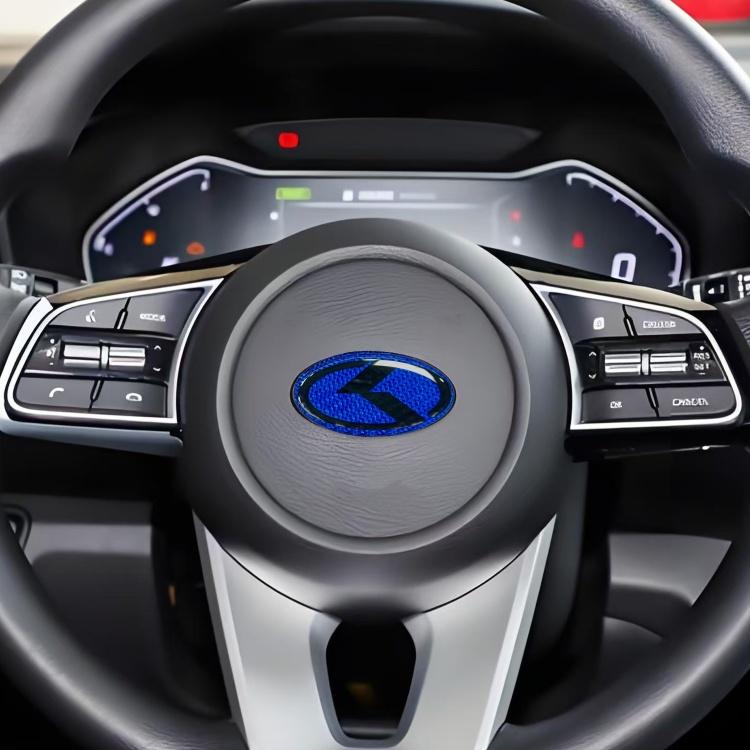 1 pièce Autocollant Emblème Volant Fibre de Carbone K 3D Volant de Voiture Emblème Intérieur de Voiture Accessoires de Style de Voiture Pour KIA