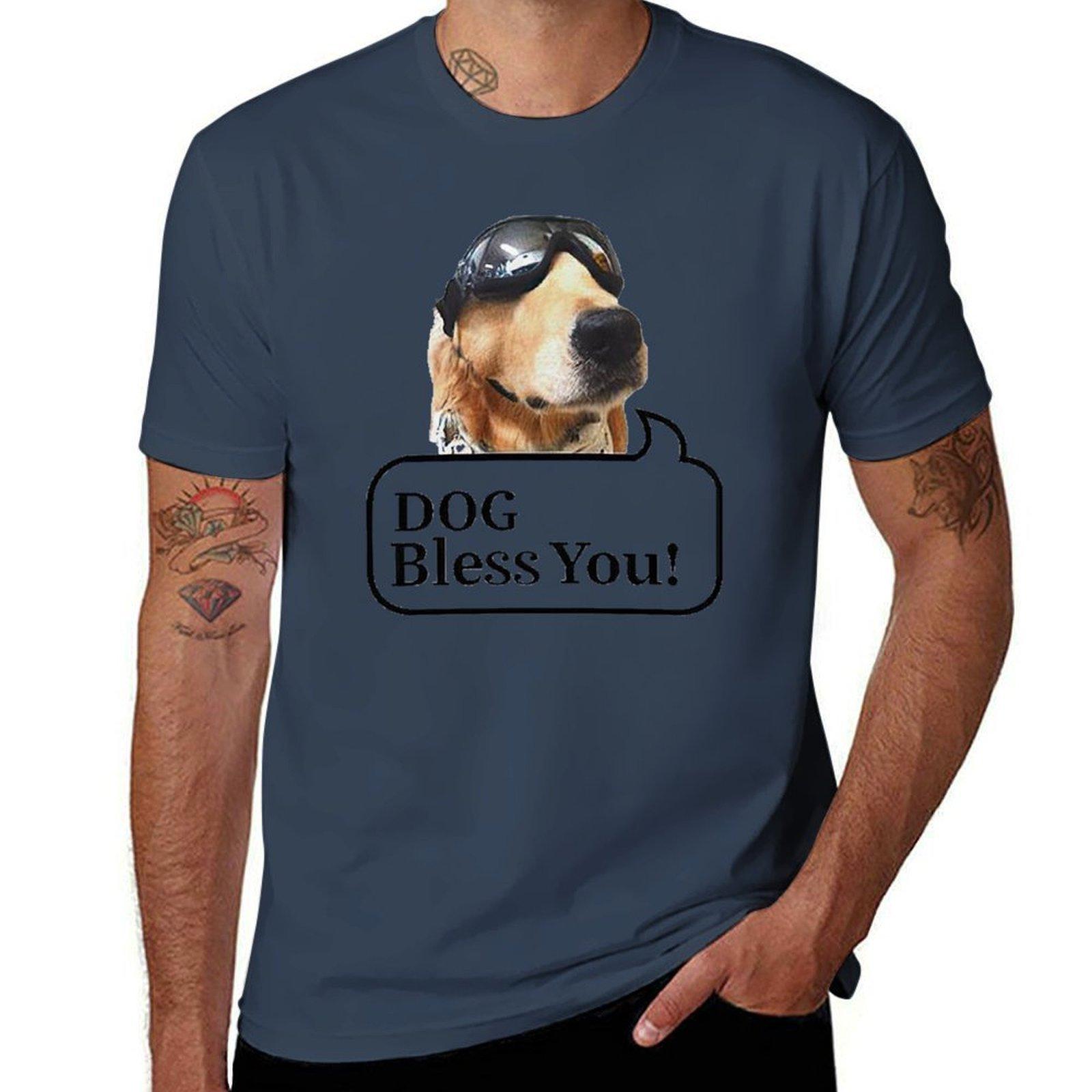 

Dog Bless You TShirt Basic Crew Neck Short Sleeve Top S