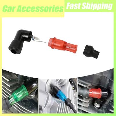 1x Universal Motorcycle 90 Degree Spark Plug Cover Motorcycle Ignition Spark Decoration Cap Motorcycle Flashing Spark Plug Cover