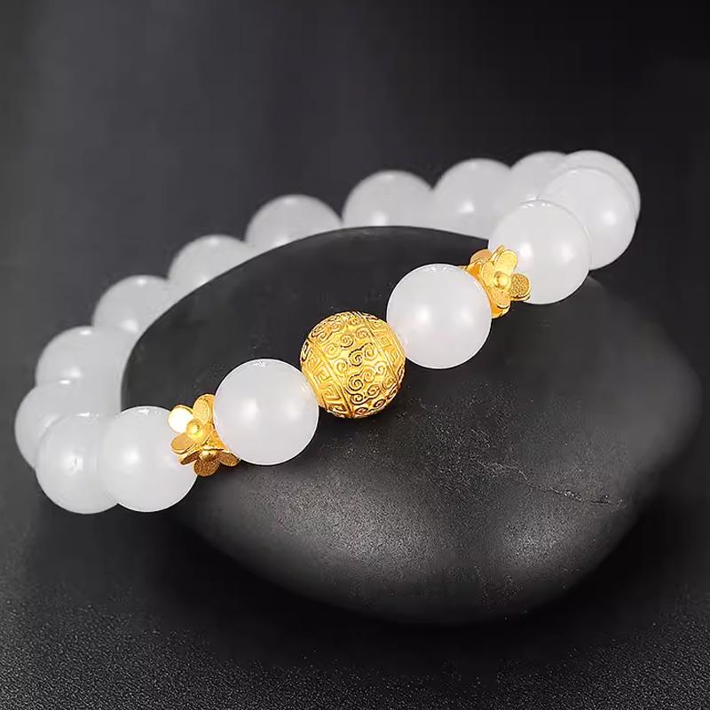 Pozłacane koraliki chmurki Ręcznie robiona bransoletka na szczęście Akcesoria dla mężczyzn i kobiet