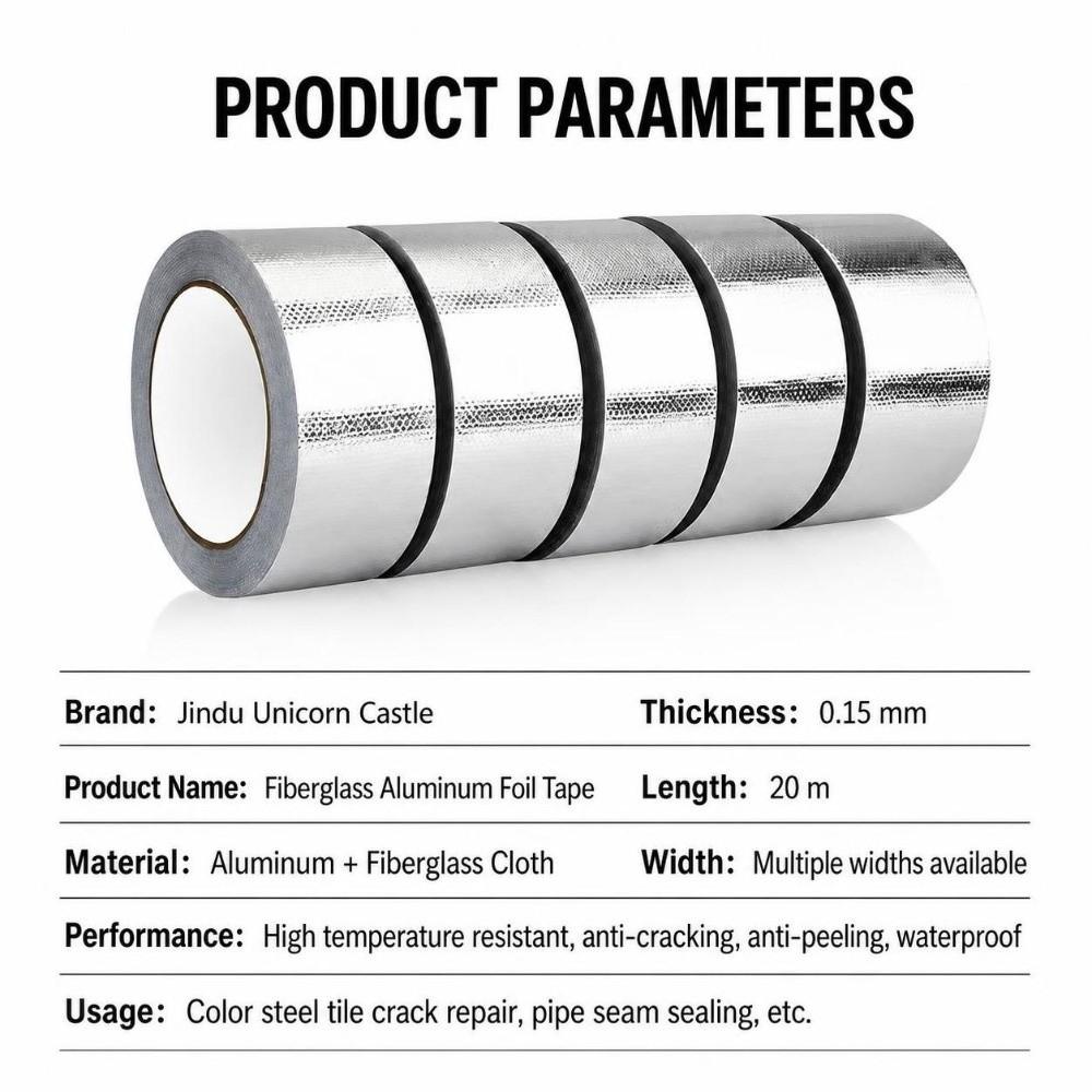 Self-Adhesive Aluminum Foil Tape High Temperature Fireproof Tape New Tin Foil Paper Tape