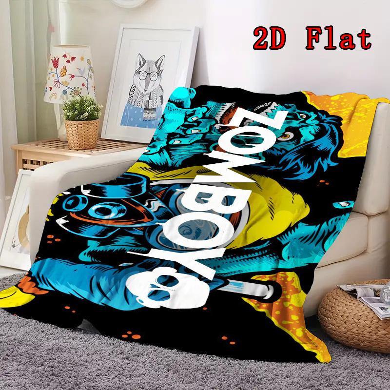 ZOMBOY Print 2D Flat Pattern Flannel Blanket High quality All Seasons Warmth and Comfort Perfect for Christmas Gifts.
