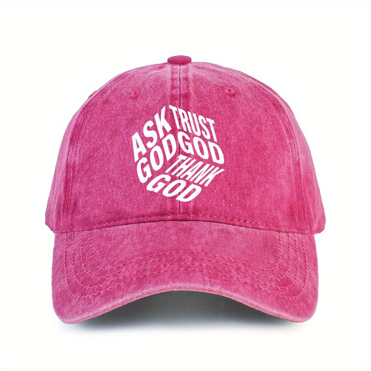 

Hip hop unisex baseball cap with letter print washed out vintage dad hat solid color adjustable casual sports cap Adjustable рожевий червоний колір