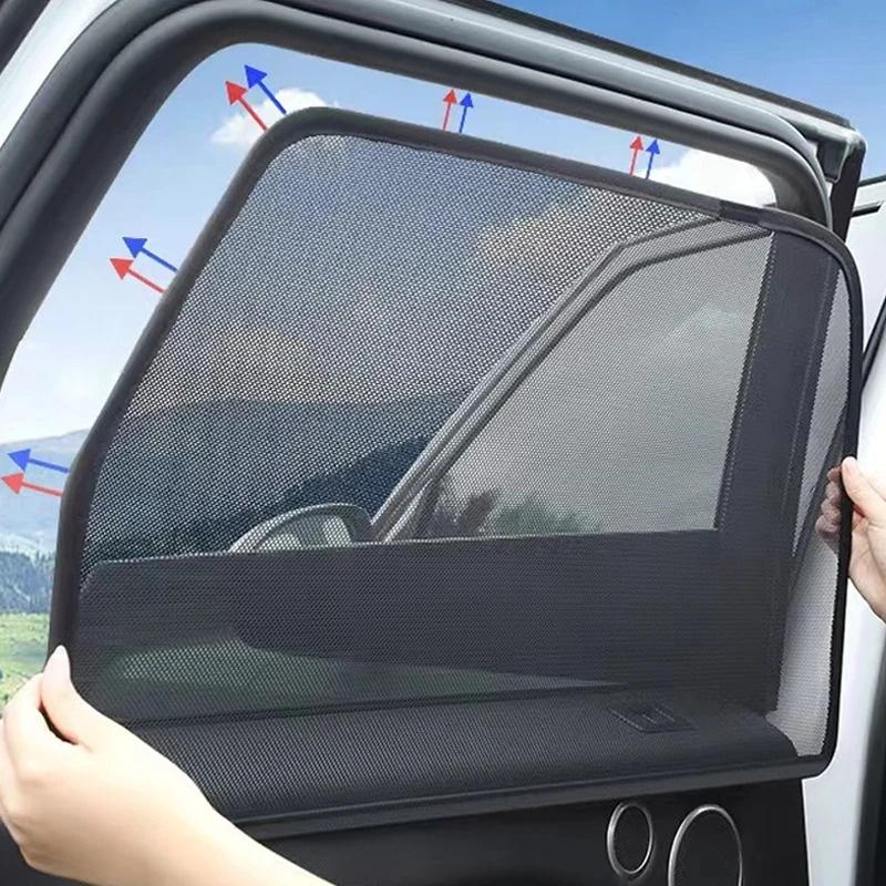5PCS Car Window Sunshade Cover Sun UV Protection Auto Front Rear Black Window Curtain Side Glass Mesh Sunshades Accessories
