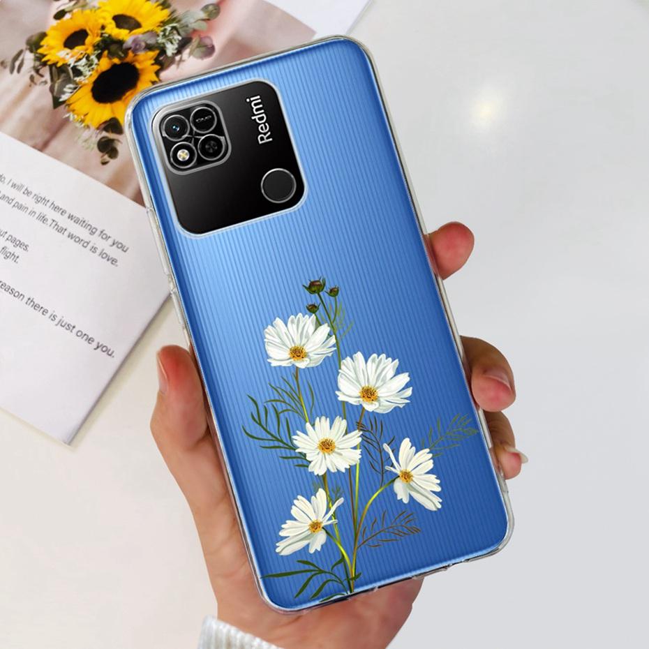 Case For Xiaomi Redmi 10A Cute Flower Cat Painted Phone Bumper For Redmi 10A 4G Redmi10A Soft Silicone TPU Back Cover