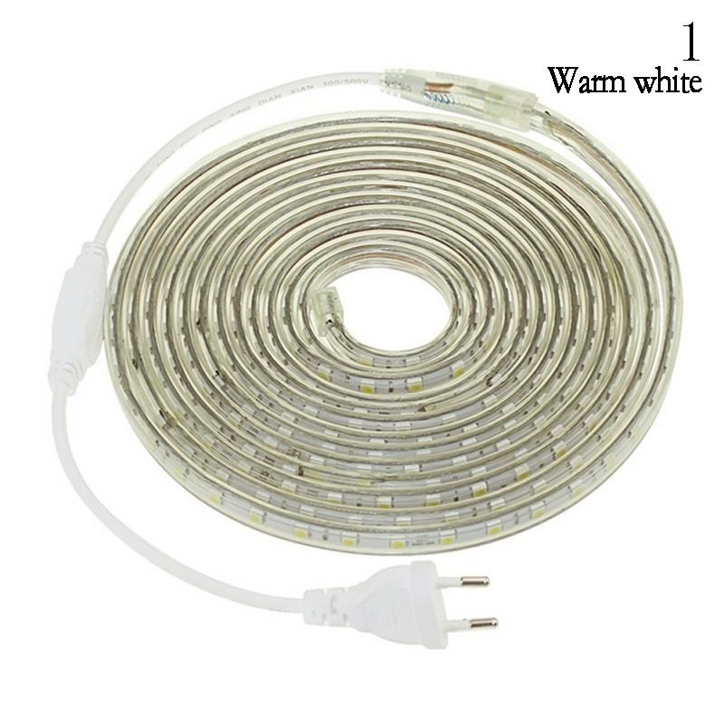 1M Waterproof SMD 5050 LED Strip 220V 230V 60leds/m Flexible Tape Rope Light