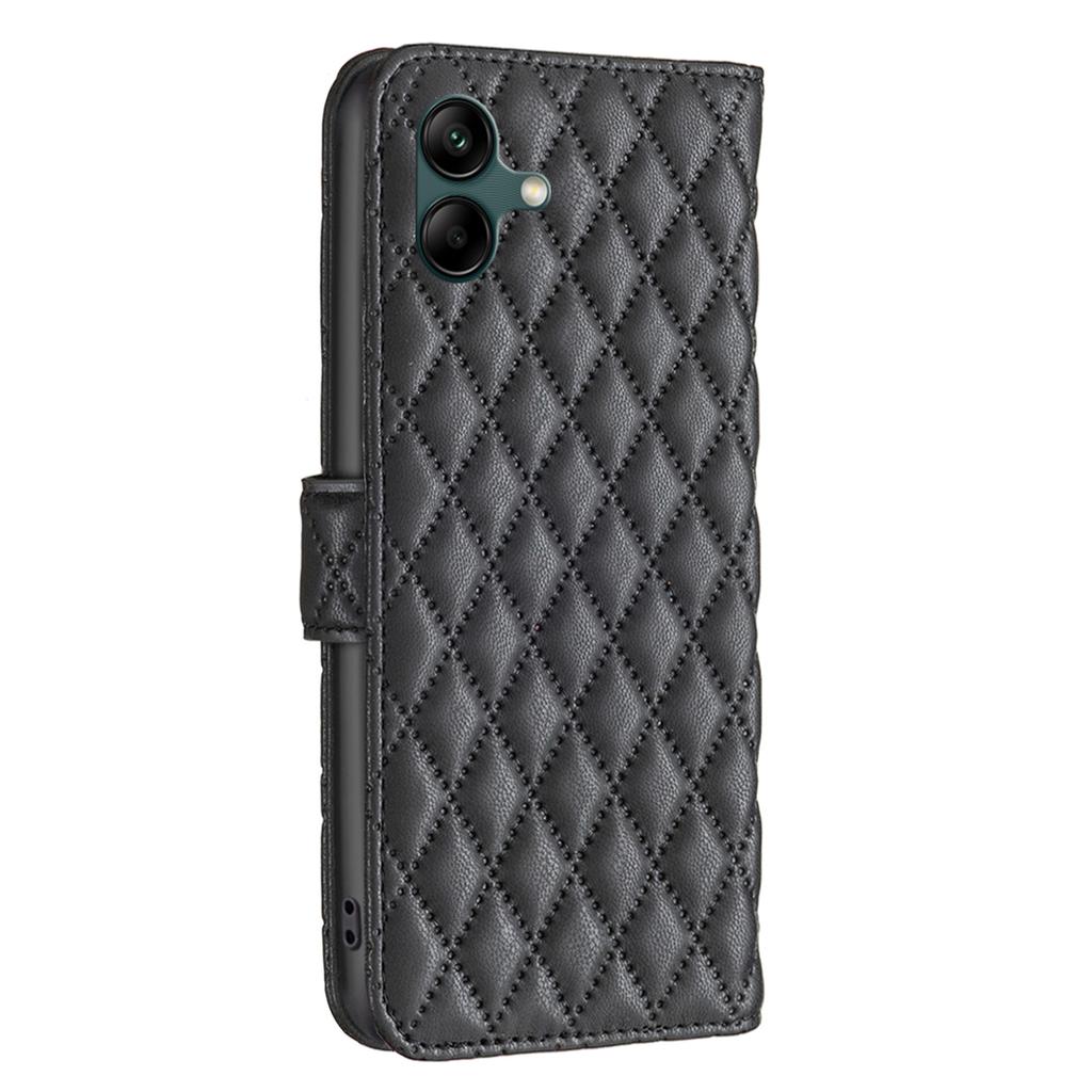 For Samsung Galaxy A06 4G Case PU Leather Rhombus Phone Cover