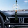 Car Mirror Hanging Accessories Glass Lotus Tassel Pendant Rearview Decoration for Home Office Car Charm Gift