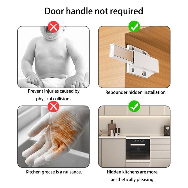Cabinet Push Latches Push To Open Catches Lock Rebound Locking Catches Bounce Lock for Cabinet Drawer Wardrobe