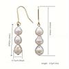 New Fashionable Baroque Freshwater Pearl Earrings. Simple, Elegant And Versatile Long Three-bead Earrings.