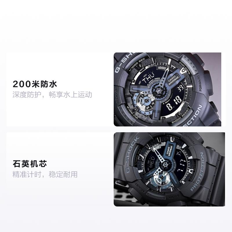 Casio Watch Series-GABA Black Samurai Ice Cream Macaron 200m Waterproof Quartz Movement Japanese and Korean Watch Same Style GA-110-1BDR&BA-110RG-7A