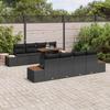 Garden Sofa Set with Storage 9 pcs Black Poly Rattan