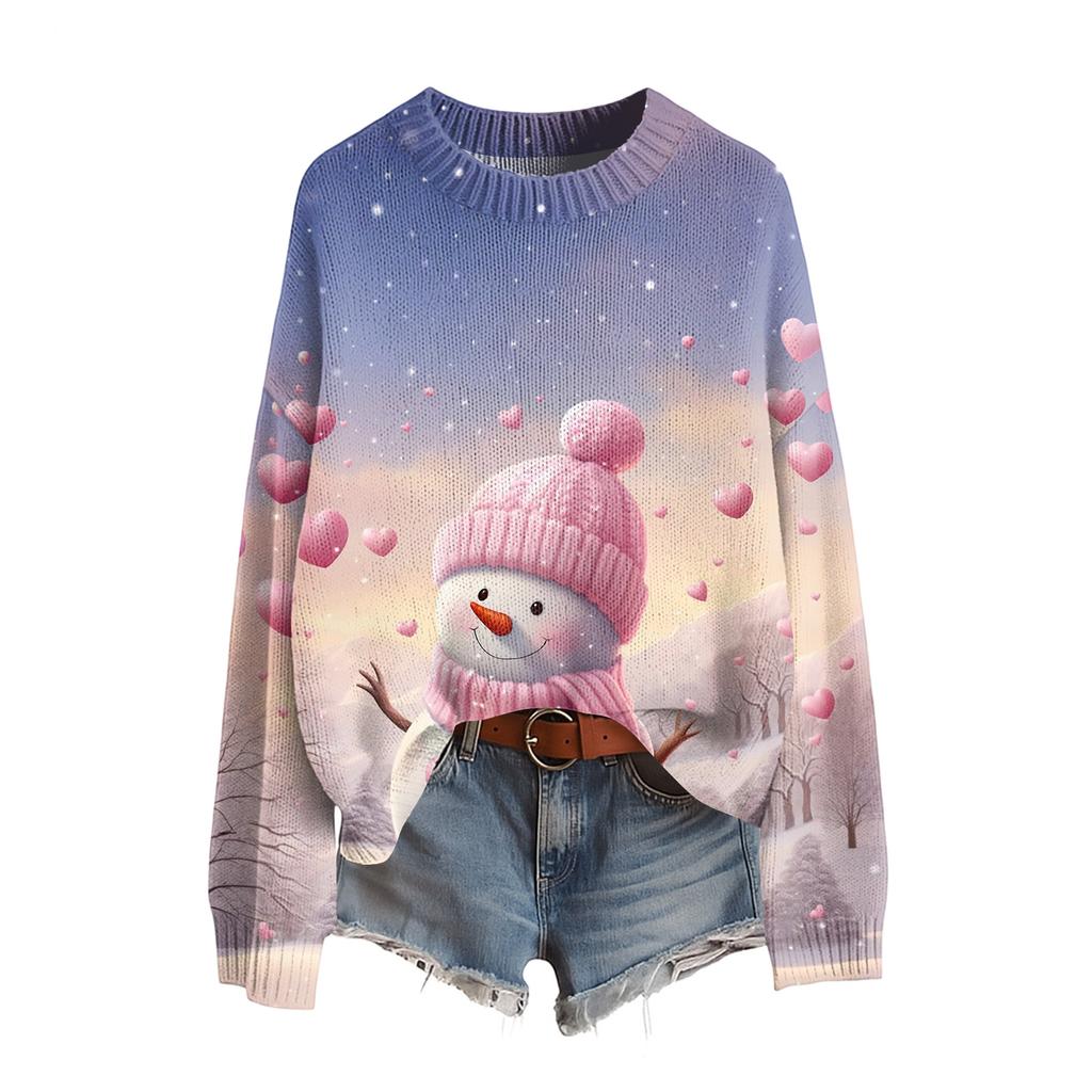 Women's Funny Women's Christmas Sweater R-Neck Christmas Jumper Christmas Outfit Ugly Sweatshirt Christmas Costume