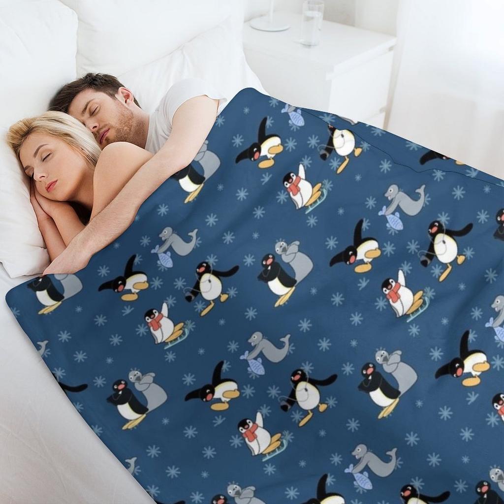 Pingu noot noot Throw Blanket for sofa christmas gifts Luxury Designer Sofa Throw Blankets