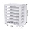 White PVC Desktop Paper Sorter 7 Shelves A4 Letter File Holder Waterproof Office Organizer