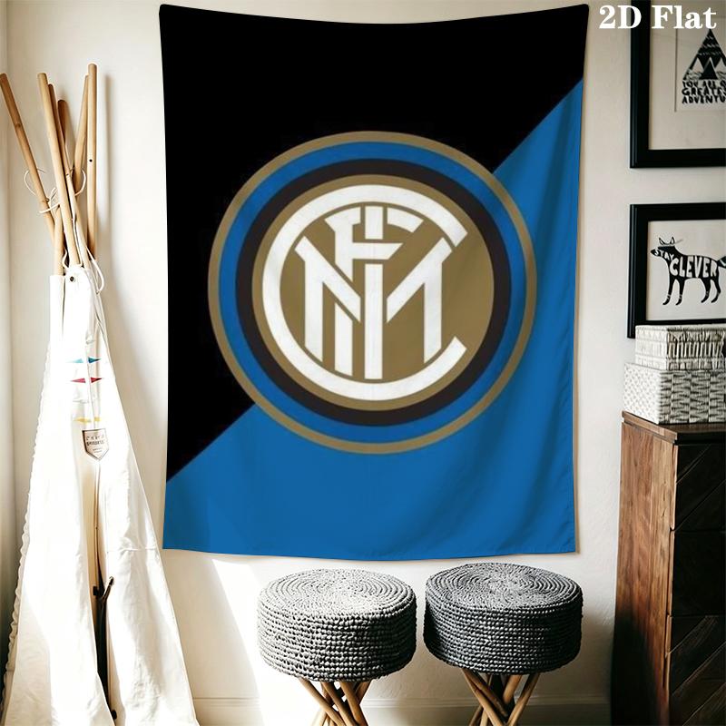 Ταπετσαρία Τοίχου Inter Milan Αισθητικό Κρέμασμα Τοίχου Κουβέρτα από Τυπωμένο Ύφασμα Διακοσμητικές Ταπετσαρίες για Υπνοδωμάτιο Σαλόνι Διακόσμηση Σπιτιού