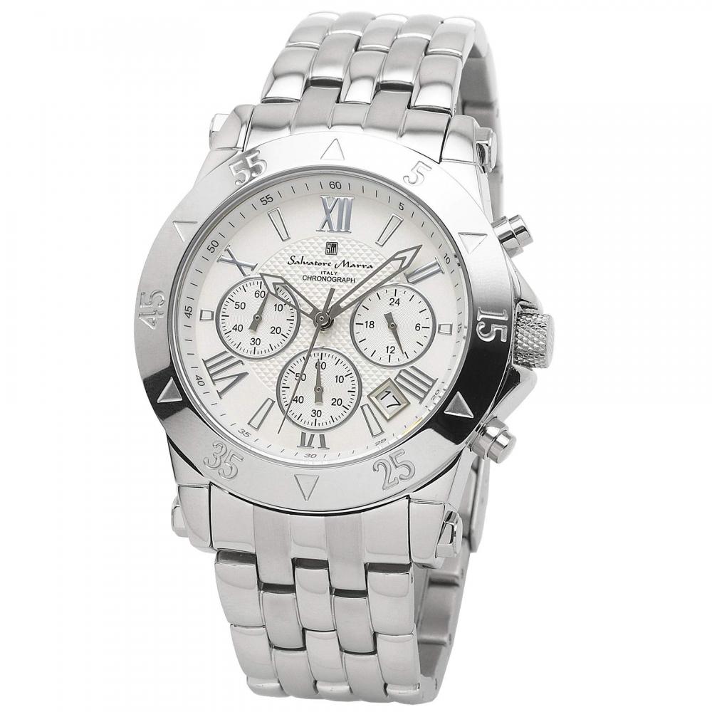 

[Salvatore Marra] Часы мужские модные аналоговые хронограф бизнес белый SS-SSWH