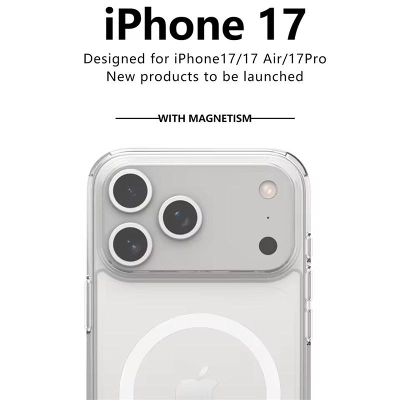 Shockproof For Magsafe Clear Magnetic Wireless Charge Case For iPhone 17 Air 17 Pro Max Hybird Hard Acrylic Back Cover Bumper