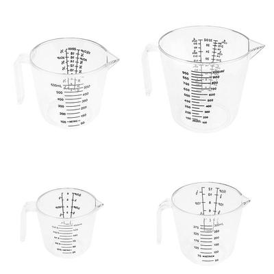 Baking Tools: Large 600ml & 300ml Transparent Plastic Measuring Cups, Kitchen Utensils