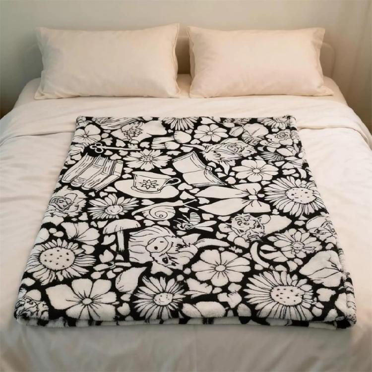 Coperta da Colorare Fai da Te, Colora la Tua Coperta Plaid 50 × 60 pollici Coperte Lavabili da Colorare con Set di 12 Pennarelli Colore Regalo